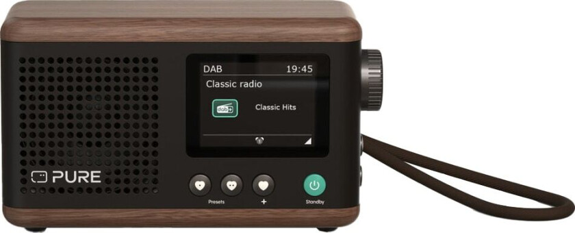 Classic Mini bærbar digitalradio (sort kaffe/valnøtt)