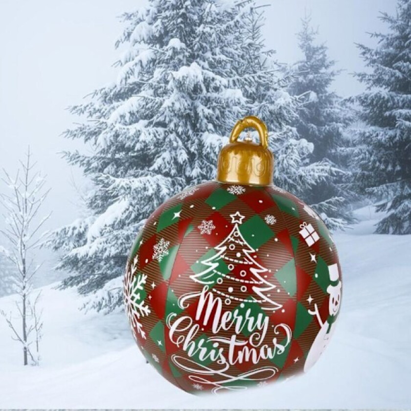 Stor Oppblåsbar Julekule 60cm PVC Oppblåsbar Julekule Lar