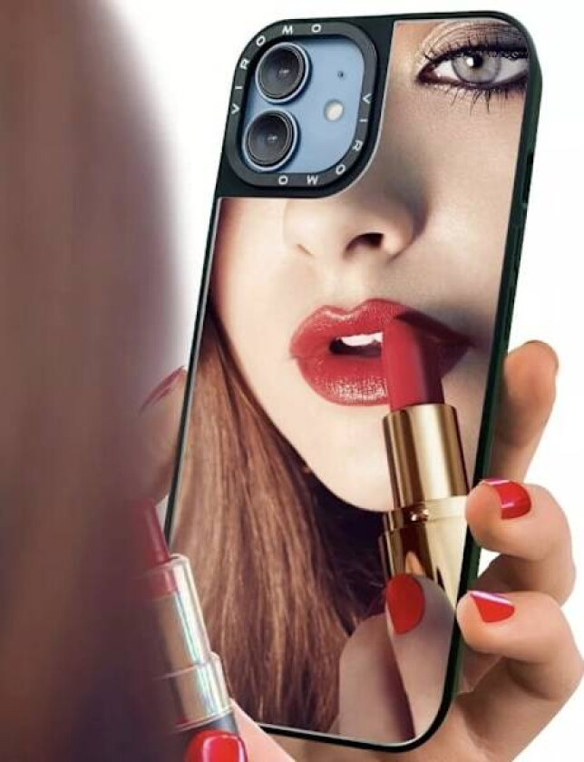 Deksel til iPhone 15, Pro og Max sminke sminke i glassspeil Silver one size