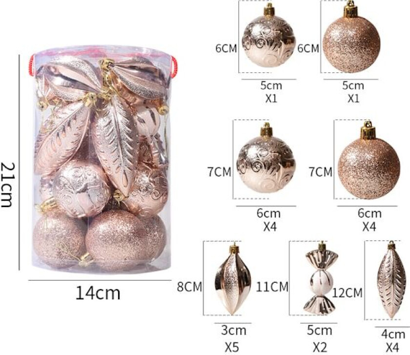 Julekuler Plastjulekuler for julepynt champagne