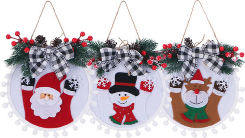 3 stk julekrans ornament juletre hengende ornament