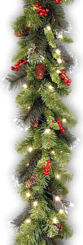 National Tree Company Forhåndsopplyst Kunstig Julekrans, Grønn, Crestwood