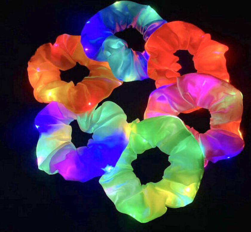 LED lysende scrunchie 6-pakning Lysende elastiske hårbånd Lysende hårbånd for hestehale for Neon Halloween Jul Bursdag Nyttår