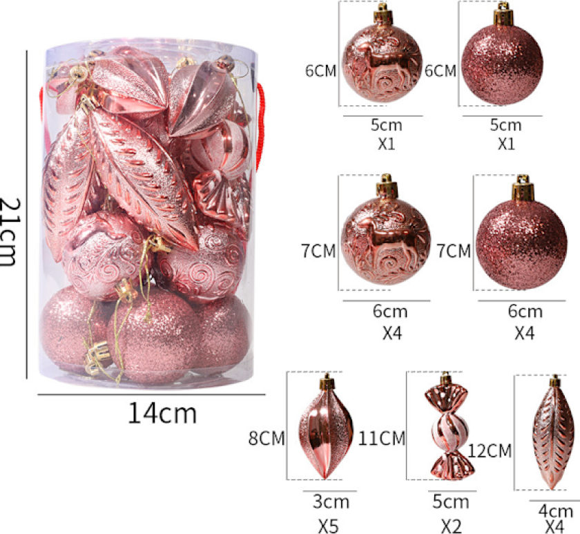 Julekuler Plastjulekuler for julepynt Rose Gold