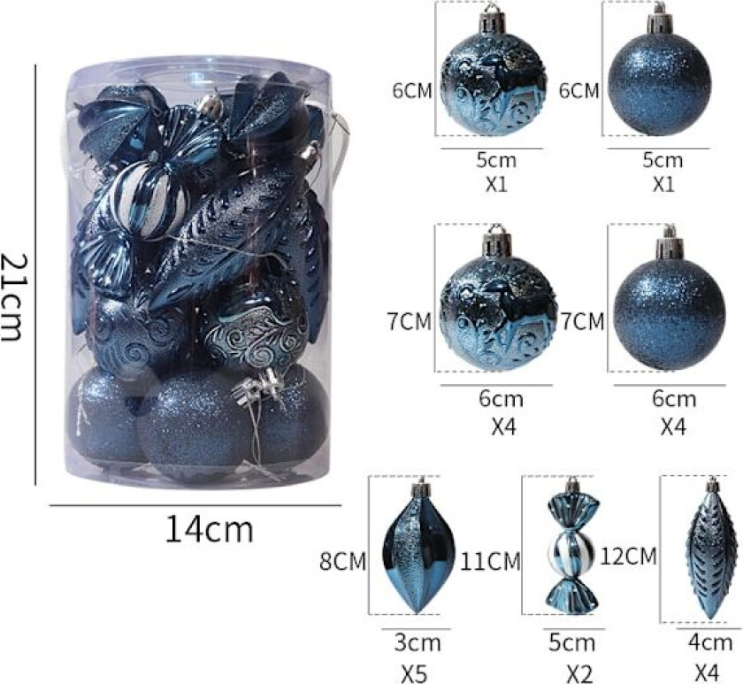 Julekuler Plastjulekuler for julepynt Dark Blue