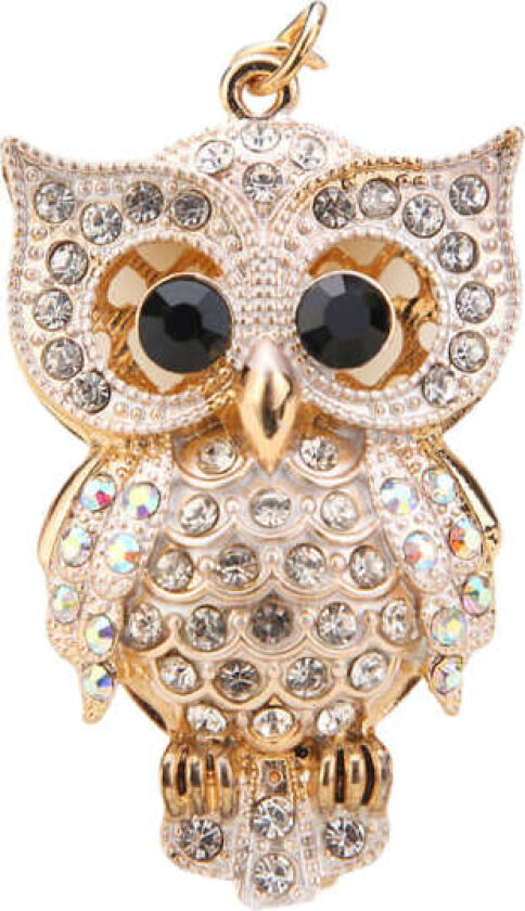Søt ugle nøkkelring glitrende for rhinestone krystall nøkkelring smykker tilbehør for hvitt