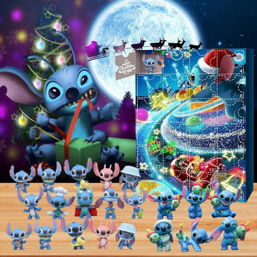 2024 Ny Disney Stitch Julekalender Gave 24 Dagers Nedtelling Kommer Gaver Overraskelse Blindboks (Stitch Blindboks Type A) Stitch Blind Box Type A