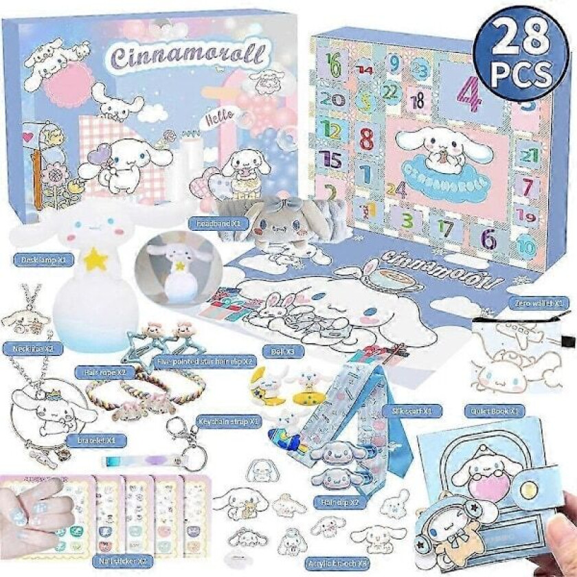 Julekalender Nedtelling 2024 Kuromi My Melody Cinnamoroll Sanrio Leketilbehør Jenter Kalendergaver Cinnamoroll (Cinnamoroll)