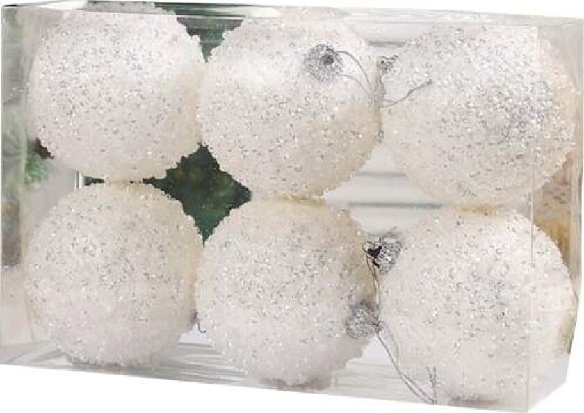 6 stk. julekule-sett med julepynt med hengetau - julepynt (hvit, 24 cm * 16 cm * 8 cm) White