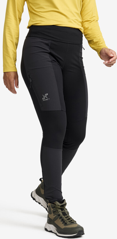 Outdoor Tights, Cliff Pocket Wind Leggings Dame Black, Størrelse:S