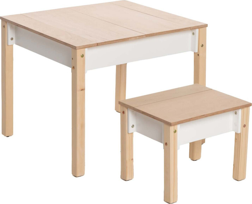 Bilde av Family-scl Smart Oppbevaring Bord med Stol, Hvit - Bord - Plywood