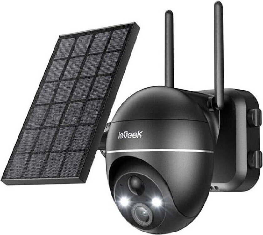 Wireless 5MP WiFi outdoor camera ZS-GX4S black with solar panel