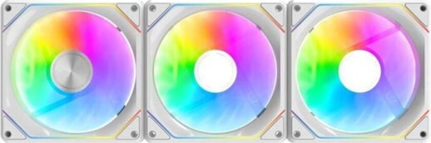 Gauss G24 3-in-1 computer fans (white) - Kabinettvifte - 120mm - Hvit - 33 dBA