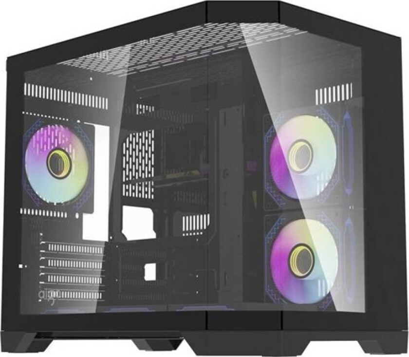 FT418 computer case + 6 aRGB fans (black) - Kabinett - Minitower - Svart