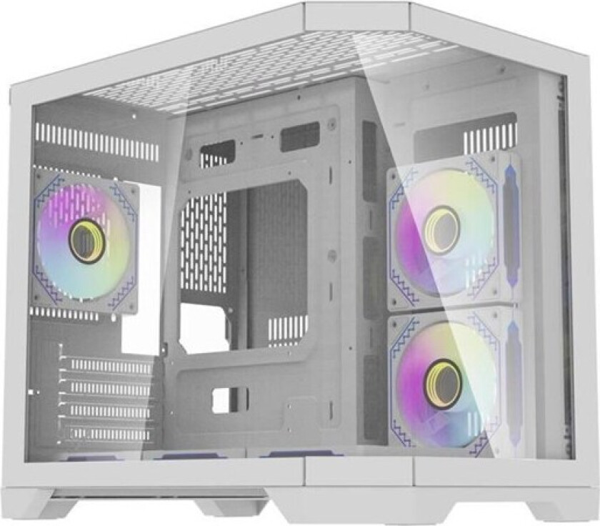 FT418 computer case + 6 aRGB fans (white) - Kabinett - Minitower - Hvit