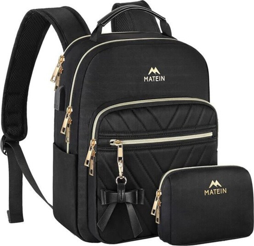 Women's 10.5'' travel backpack with makeup bag 1342 Black