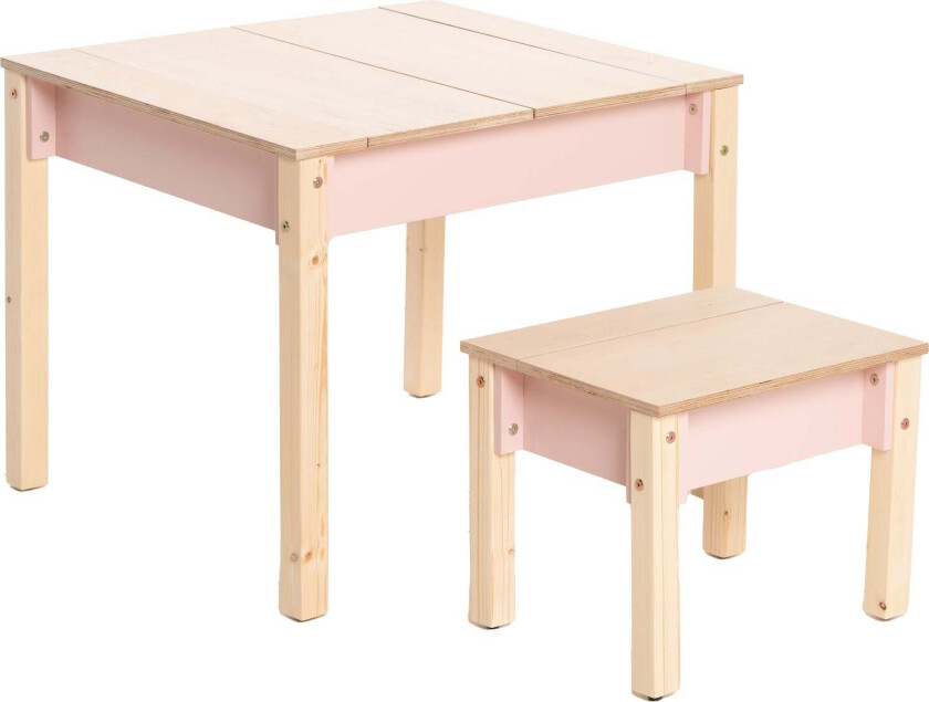 Bilde av Family-scl Smart Oppbevaring Bord med Stol, Rosa - Bord - Plywood