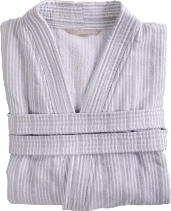 Bilde av Bath Collection badekåpe S/M powder blue stripes