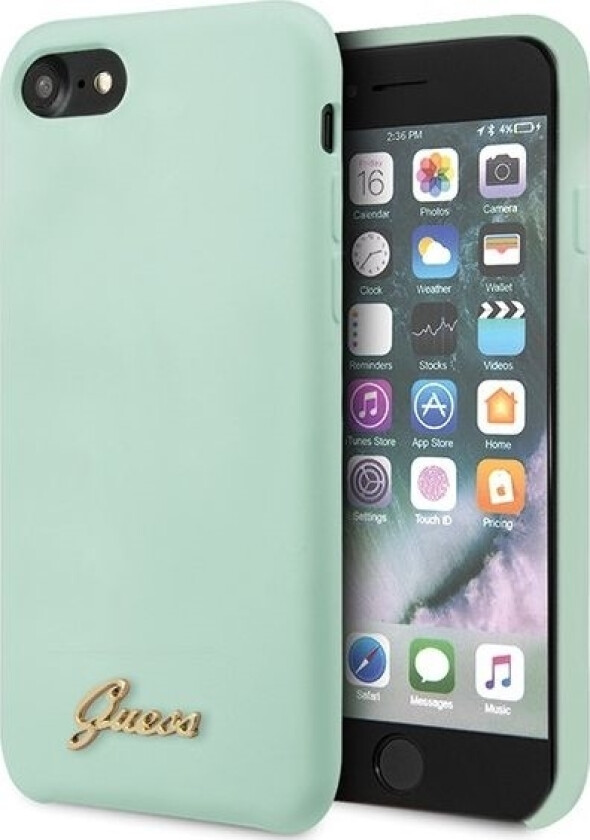 Guhci8lslmggr Iphone 7/8/Se 2020 Zielony/Green Hard Case Silicone Vintage Gold Logo