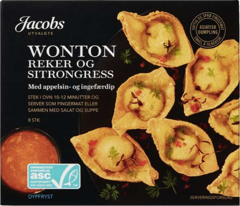 Wonton m/Reker Asc Sitrongress&Dip 185g Jacobs