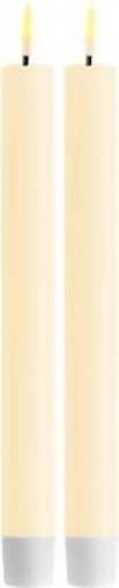 Cream Led Kronelys 2pk 24 Cm