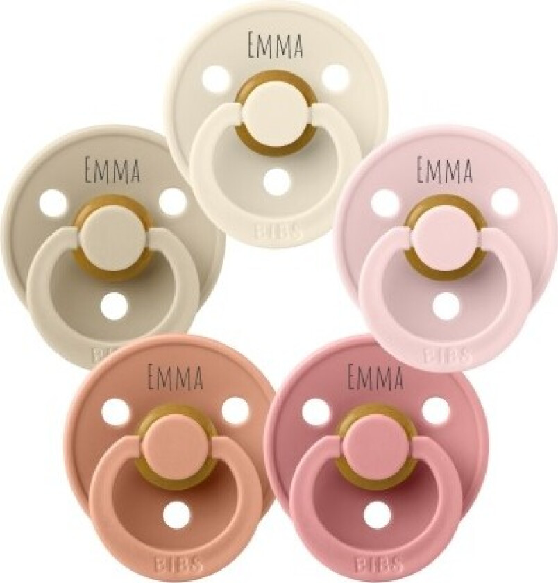 Bibs Colour, Str. 1 (0-6 Md.), Rund - Lateks, Smokker Med Navn