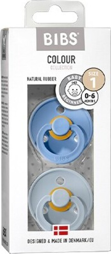 Bibs Colour - 2-pakning, Str. 1 (0-6 Md.), Rund - Lateks