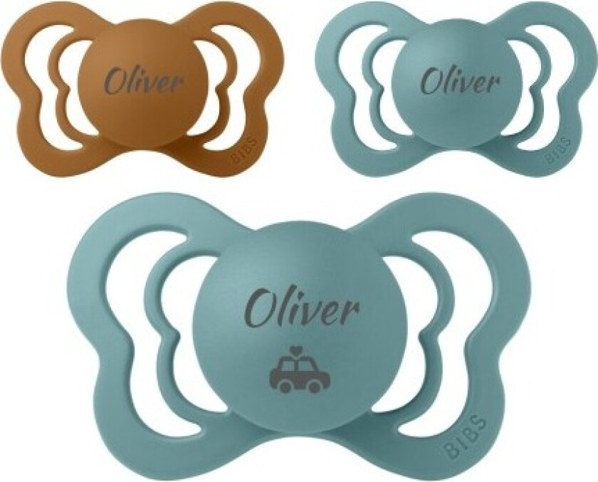 Bibs Couture, Str. 2 (6+ Md.), Anatomisk - Lateks, Smokker Med Navn