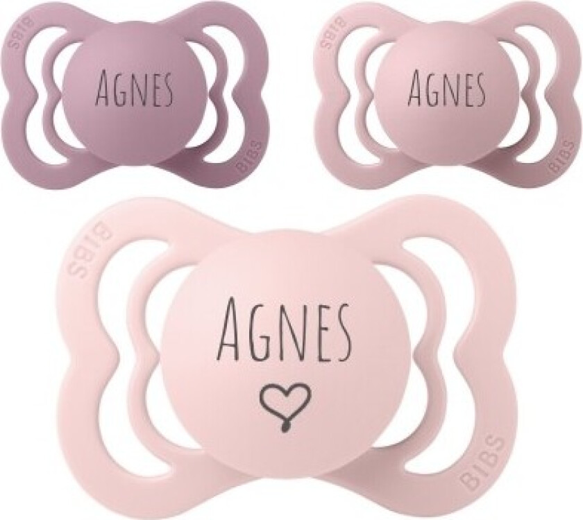 Bibs Supreme, Str. 1 (0-6 Md.), Symmetrisk - Lateks, Smokker Med Navn