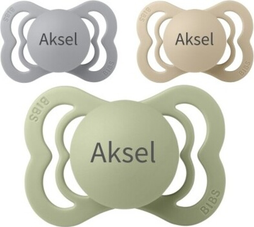 Bibs Supreme, Str. 1 (0-6 Md.), Symmetrisk - Silikon, Smokker Med Navn