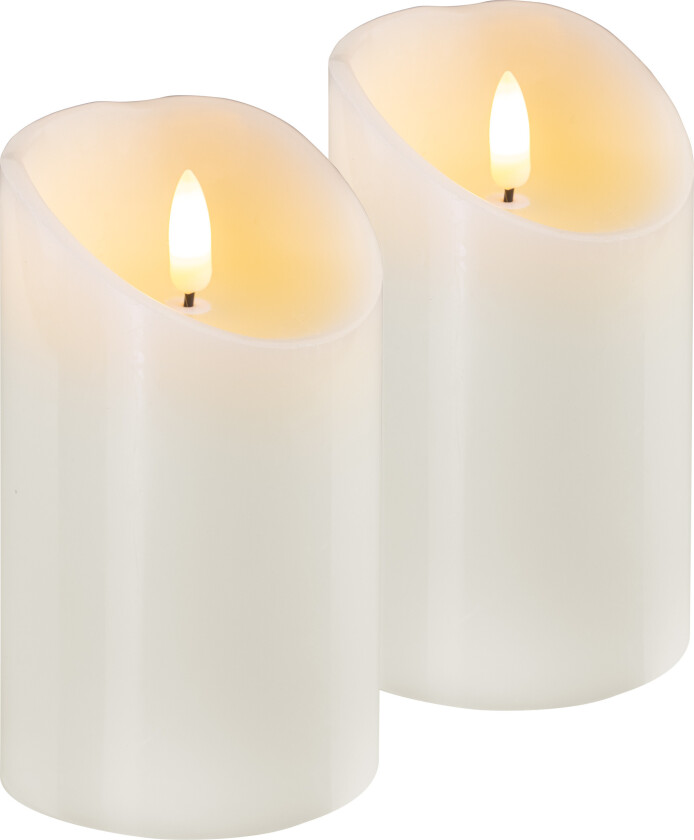 Enne Rustic Flame LED Block Light - 2 stk - Hvit