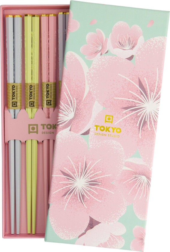 Spisepinner Pink Sakura gavesett, 5 stk.