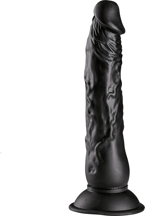 Realistisk Svart Sugekoppdildo 23 cm