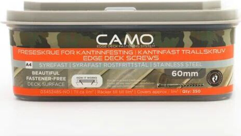 Camo Camo Freseskrue For Kantinnfesting Av Terrassebord. Brukes Kun Med Camo Skrumal. A4 60mm A350 1bits