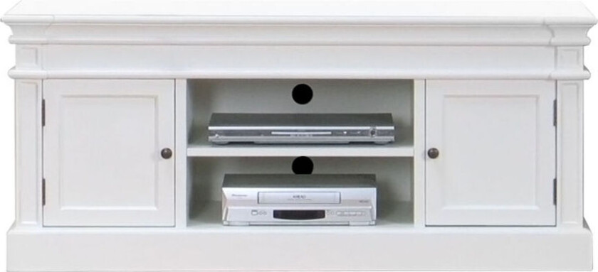 Bilde av Amaretta tv-benk, bredde 137 cm, høyde 60 cm, antikk hvit, antikk patinert.