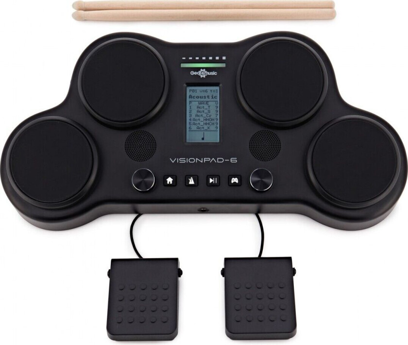 Gear4Music VISIONPAD-6 Elektronisk Trommesett Pad fra Gear4Music