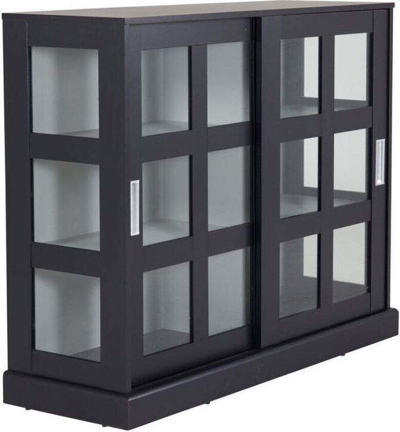 Lock skjenk 2 dører, 6 hyller, svart.