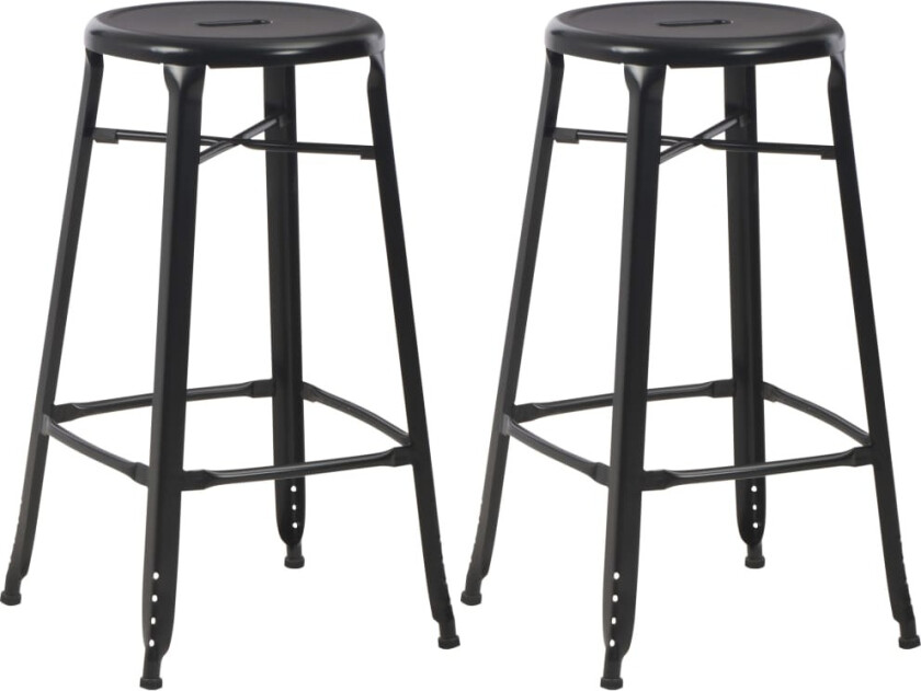 Barstoler 2 stk svart stål