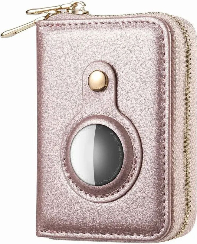 Skinnlommebok med Innebygd Holder for Apple AirTag - Rose Gold