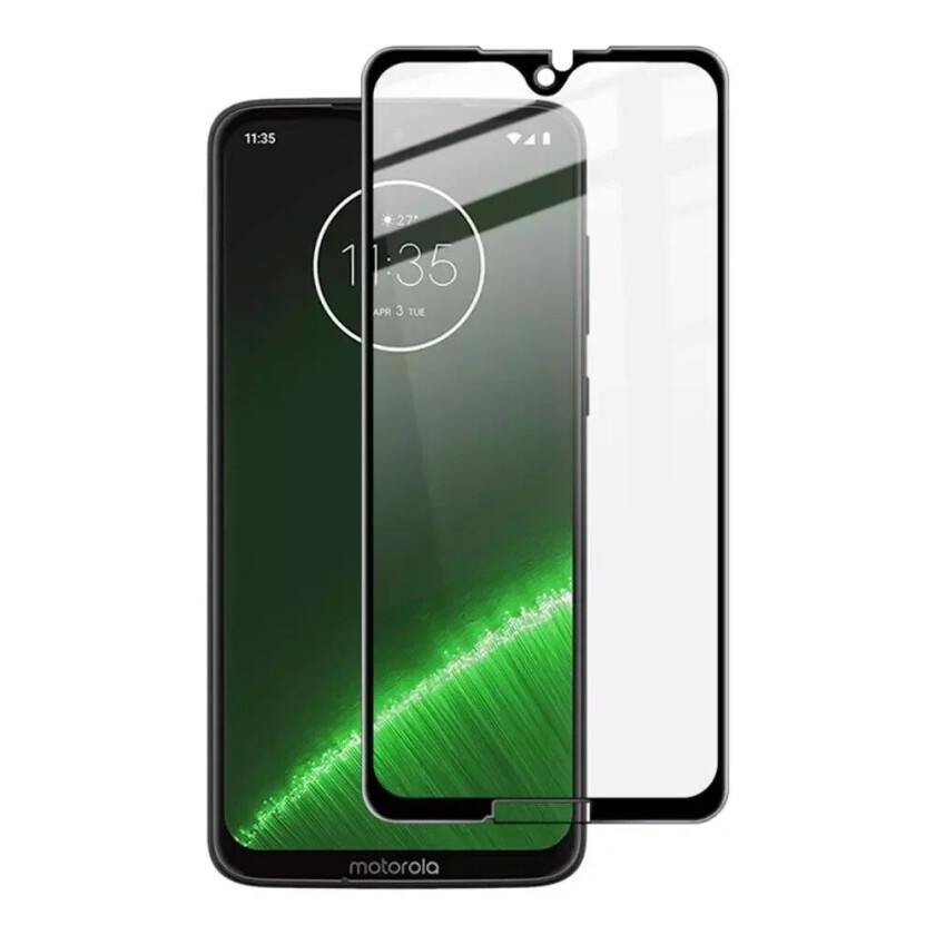 Motorola Moto G7 / G7 Plus Skjermbeskytter - Full Fit - Sort