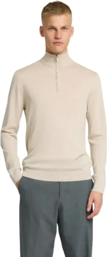 Herre, Strikkevarer, Beige, S