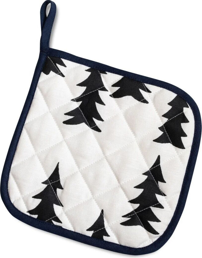 Gran quiltet gryteklut 21 x 21 cm Hvit-svart