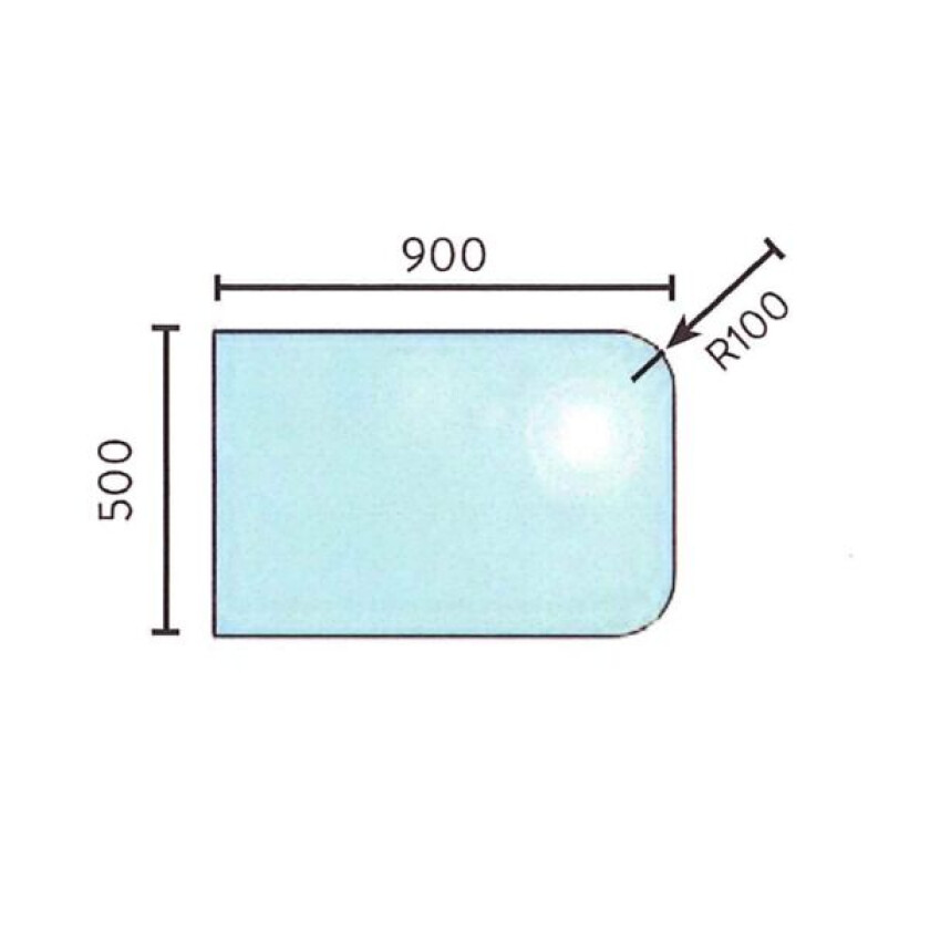 Gulvplate glass 500 x 900 mm hammerstrøm
