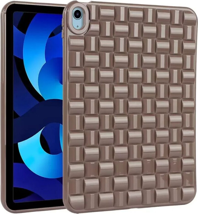 iPad Air (2022 / 2020) Fleksibelt Plast Deksel - Flettdesign - Brun