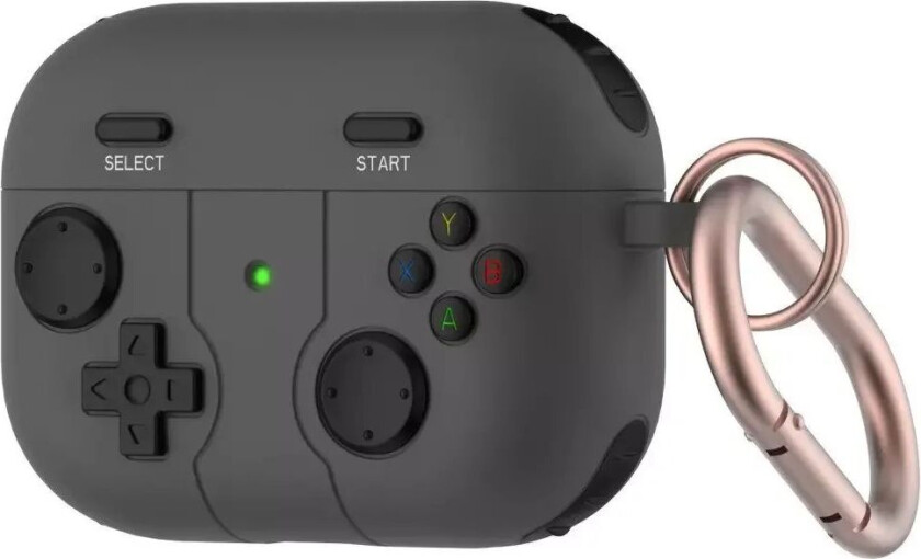 Apple Airpods Pro 2nd Gen (2022) Silikondeksel med Karabinkrok - Spillkontroller - Svart