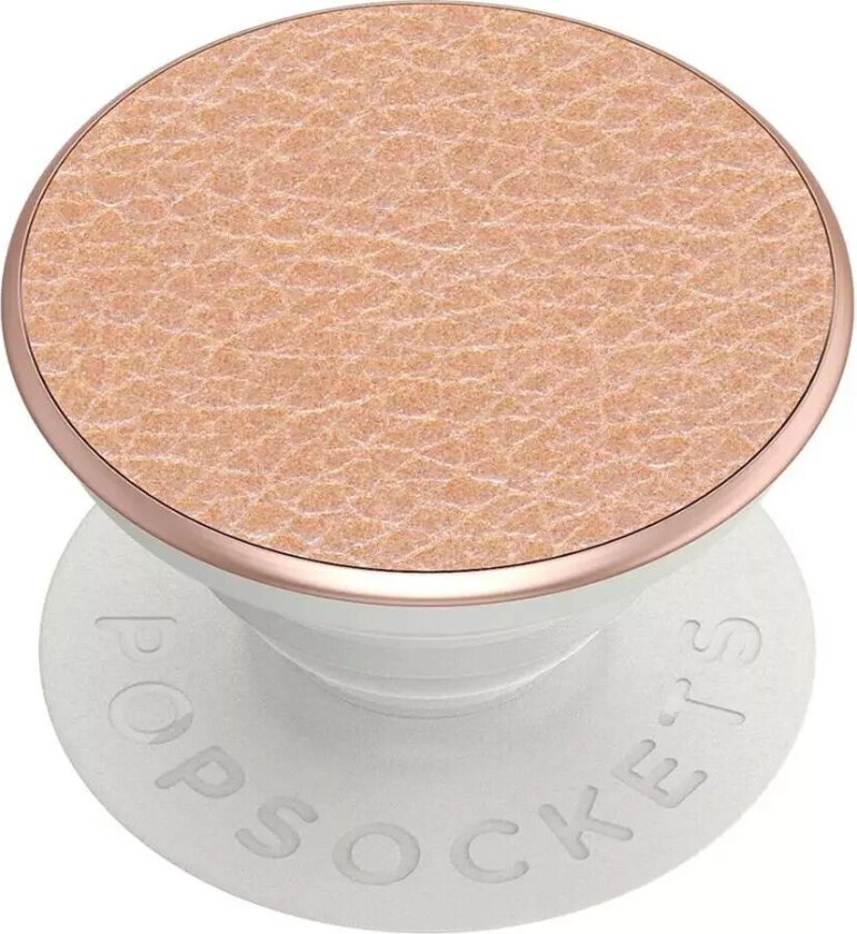 POPSOCKETS Pebbled Vegan Skinn Rose Gold Premium Holder og Stativ