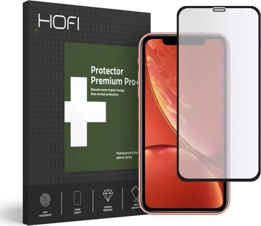 Premium iPhone 11 Full Fit Skjermbeskytter - Gjennomsiktig m. Svart Kant