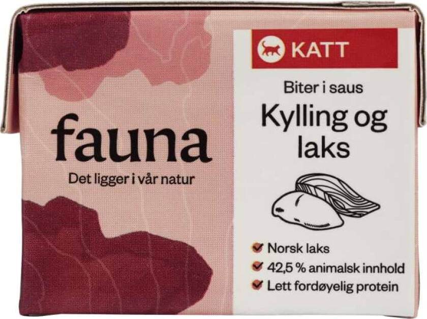 Bilde av Fauna Katt Våtfor Kylling&Laks 90g