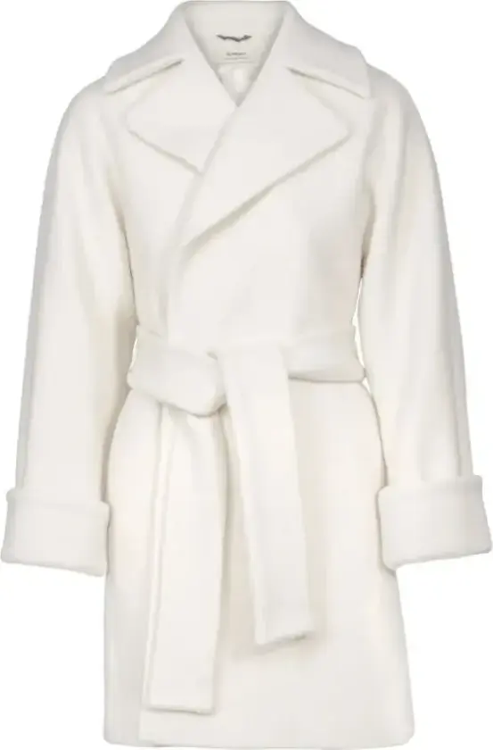 WMN WOOL COAT SHORT - S / 10 White