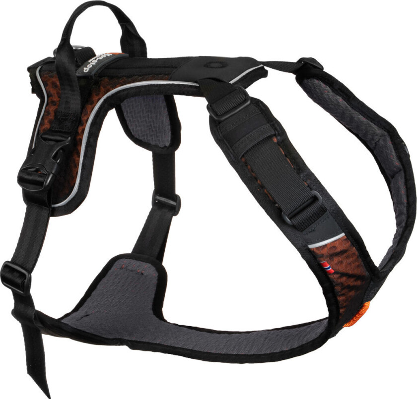 Non-stop Dogwear Rock Harness Hundesele Svart/Orange (XL)